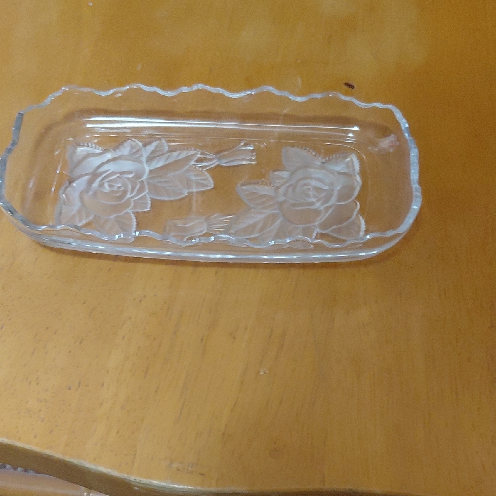 Clear Glass Floral Tray